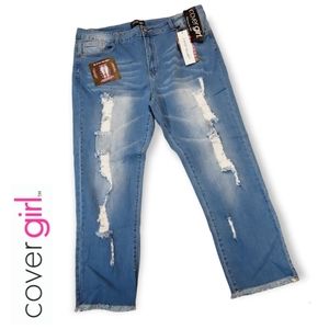 Cover Girl Women's Distressed Ripped Skinny Jeans